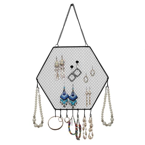 Simple Style Square Star Moon Metal Hollow Out Jewelry Rack