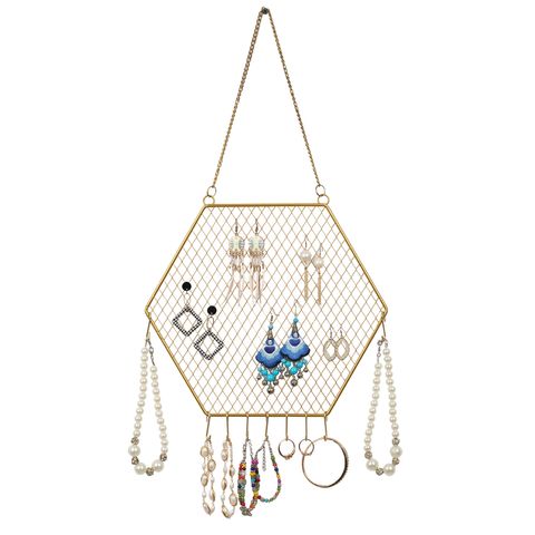 Simple Style Square Star Moon Metal Hollow Out Jewelry Rack