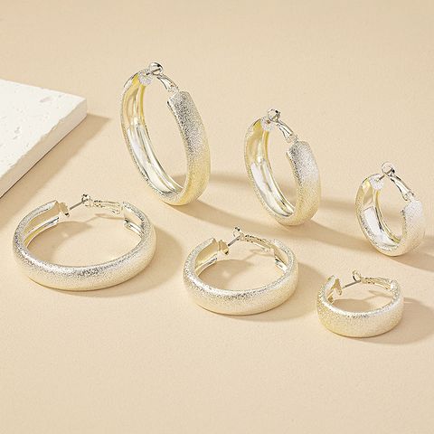 3 Pairs Casual Circle Plating Ferroalloy Silver Plated Earrings