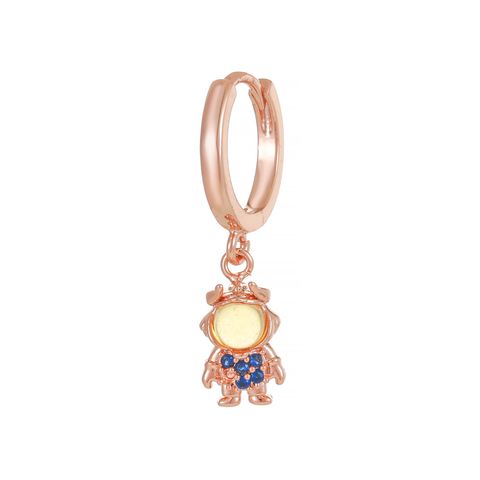 1 Piece Princess Cute Human Animal Plating Inlay Brass Zircon 18k Gold Plated Drop Earrings