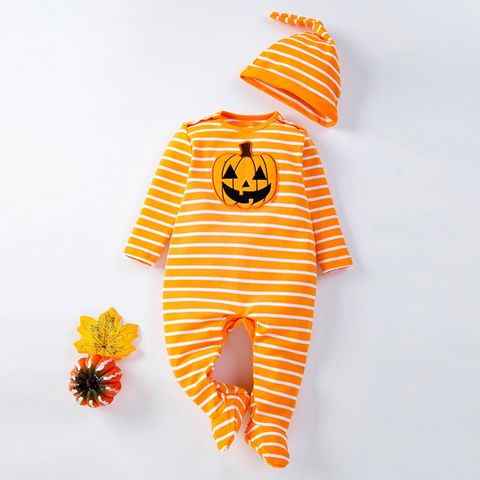 Halloween Cute Pumpkin 100% Cotton Baby Rompers