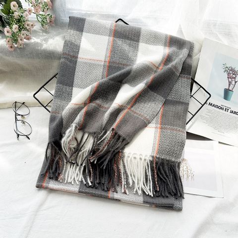 Women's Basic Simple Style Plaid Polyester Scarf