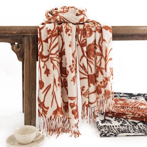 Women's Simple Style Flower Polyester Printing Scarf