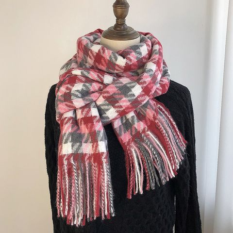 Women's Classic Style Color Block Imitation Cashmere Printing Scarf