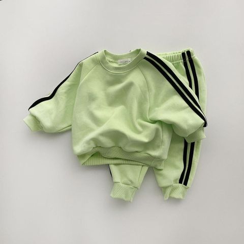 Casual Streetwear Stripe Cotton Boys Clothing Sets