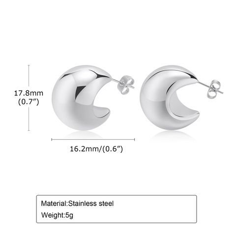 Simple Style Geometric Titanium Steel Plating Ear Studs 1 Pair