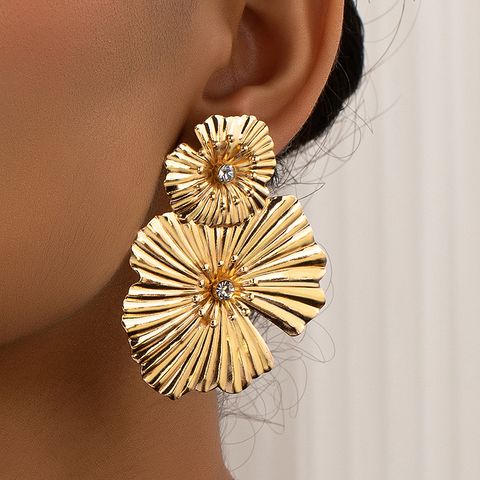 1 Pair Vintage Style Solid Color Plating Alloy 14k Gold Plated Drop Earrings