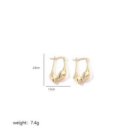 1 Pair Elegant Water Droplets Polishing Plating Copper 18k Gold Plated White Gold Plated Hoop Earrings