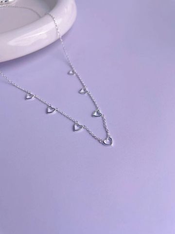 Simple Style Heart Shape Sterling Silver Necklace In Bulk