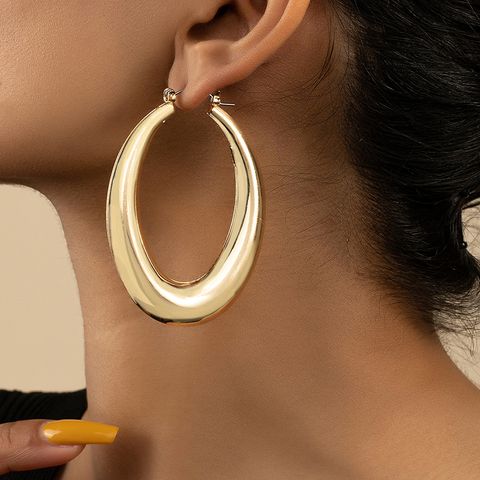1 Pair Retro Modern Style Round Plating Hollow Out Alloy 14k Gold Plated Earrings