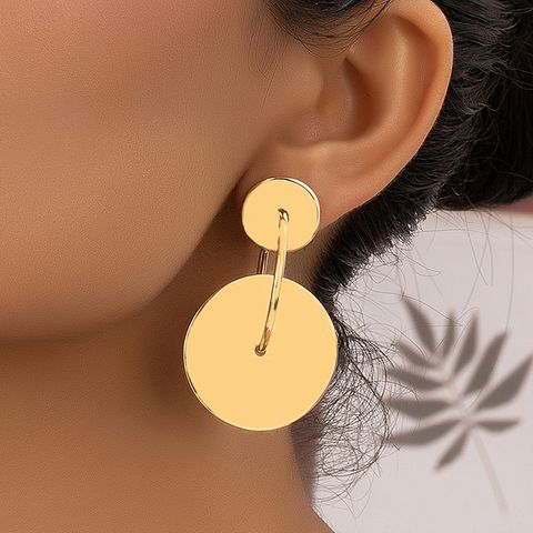 Wholesale Jewelry Lady Commute Geometric Alloy 14k Gold Plated Plating Drop Earrings
