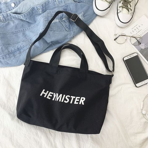 Women's Streetwear Letter Canvas Shopping Bags