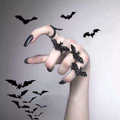 Cute Funny Bat Alloy Plating Halloween Unisex Open Rings