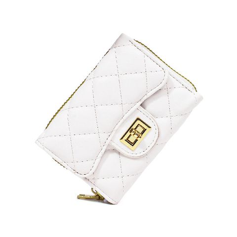 Women's All Seasons Pu Leather Solid Color Sweet Simple Style Square Zipper Card Holder Coin Purse