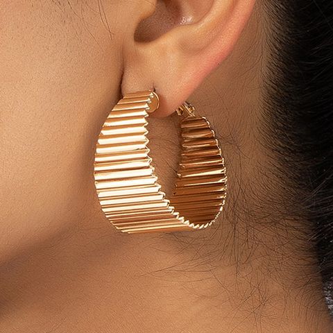 Ig Style Simple Style Stripe Solid Color Metal Plating Women's Earrings 1 Pair