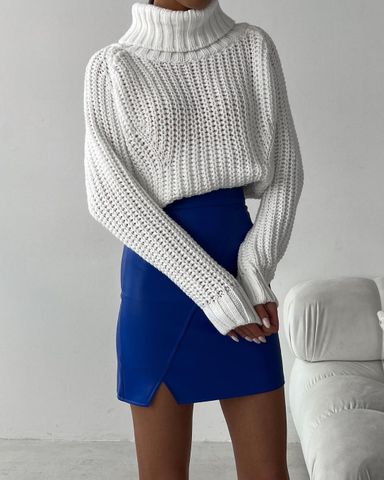 Casual Simple Style Solid Color Sweaters & Cardigans Polyester Sweater Tops
