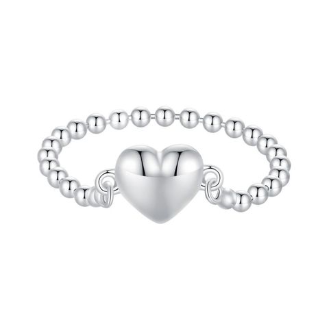 Casual Elegant Heart Shape Sterling Silver Rings