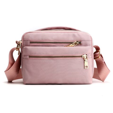 Women's Small Nylon Solid Color Basic Classic Style Square Zipper Shoulder Bag Crossbody Bag