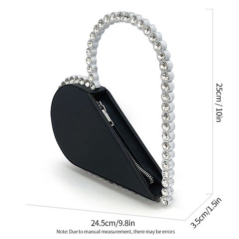 Women's All Seasons Pu Leather Heart Shape Elegant Cute Heart-shaped Zipper Clutch Bag