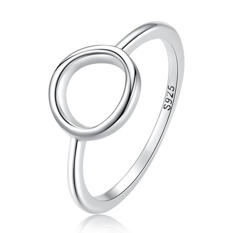 Elegant Simple Style Solid Color Sterling Silver Zircon Rings In Bulk