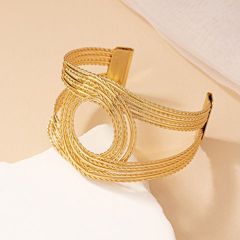 Retro Punk Solid Color Alloy Plating Gold Plated Women's Bangle
