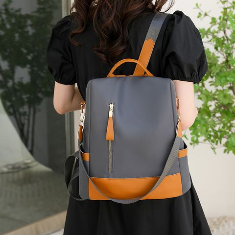 Waterproof Anti-theft Color Block Casual Travel Women's Backpack