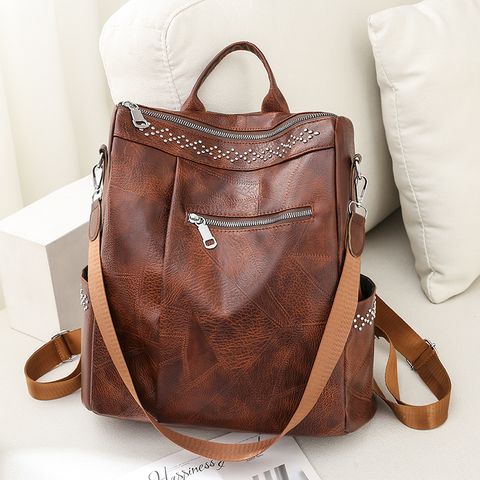 Solid Color Casual Travel Women's Backpack