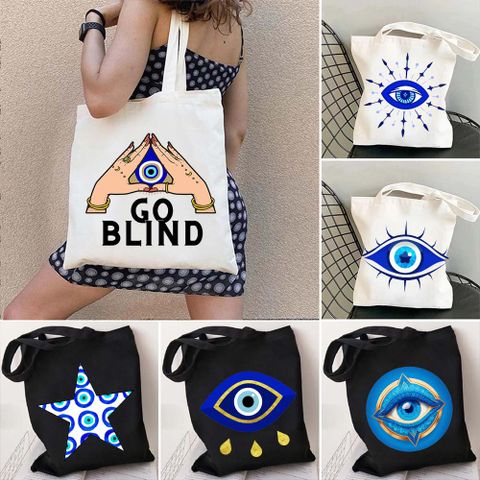 Women's Letter Devil's Eye Classic Style Shopping Bags