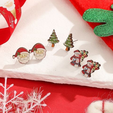 Wholesale Jewelry Cute Christmas Tree Santa Claus Arylic Ear Studs