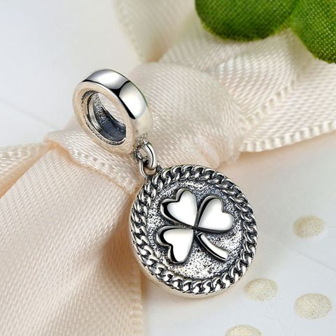 Casual Simple Style Shamrock Sterling Silver Jewelry Accessories