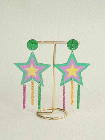 1 Pair Ig Style Cool Style Star Arylic Drop Earrings