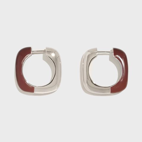 1 Pair Simple Style Artistic Round Enamel Copper Earrings