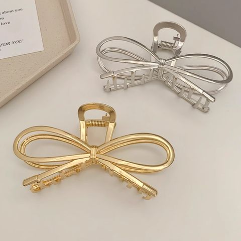 Women's Sweet Bow Knot Metal Plating Hair Claws