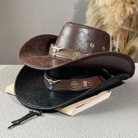 Unisex Cowboy Style Solid Color Big Eaves Sun Hat