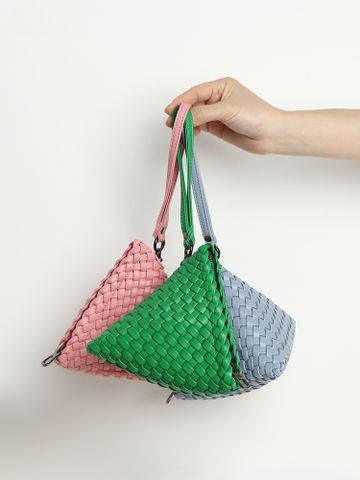 Women's Mini All Seasons Pu Leather Solid Color Basic Triangle Zipper Handbag