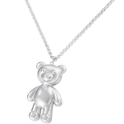 Casual Sweet Little Bear Copper Plating 18k Gold Plated Pendant Necklace