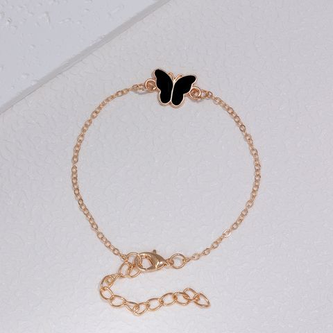 Simple Style Butterfly Alloy Enamel Women's Bracelets