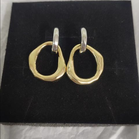 1 Pair Fashion Double Ring Plating Metal Drop Earrings