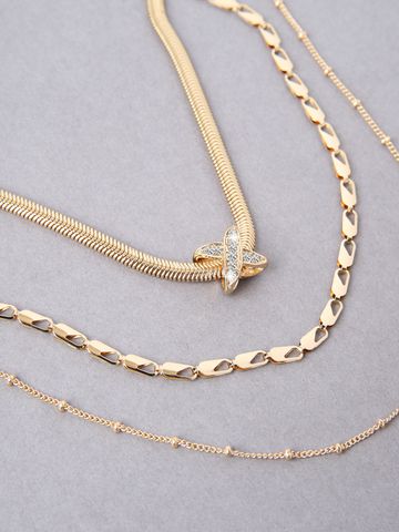 Elegant Glam Letter Zinc Alloy Inlay Rhinestones Women's Layered Necklaces