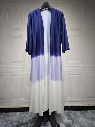 Simple Style Tie Dye Maxi Dresses Polyester Abaya Dresses