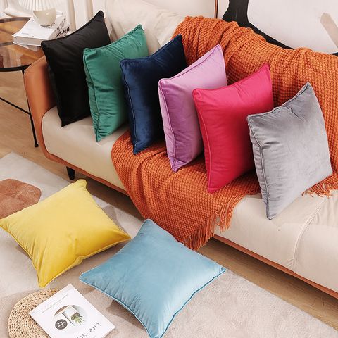 Chinoiserie Solid Color Plush Pillow Cases