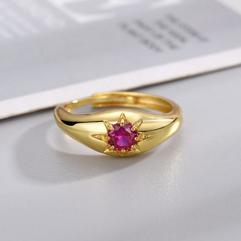 Vintage Style Flower Copper Plating Open Rings