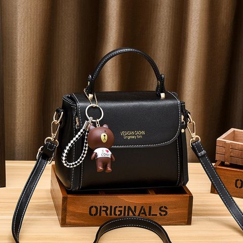 Women's Small All Seasons Pu Leather Solid Color Classic Style Square Flip Cover Handbag
