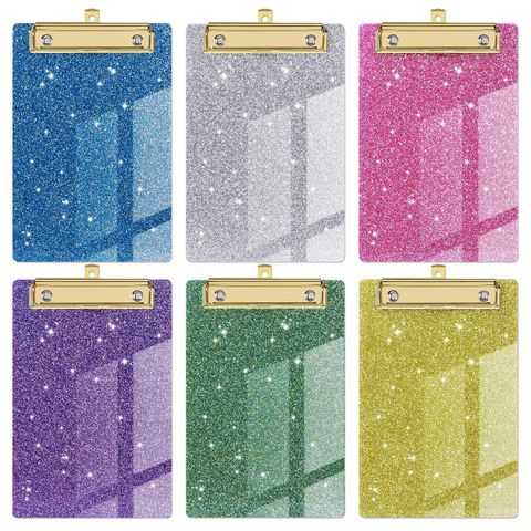 Glitter Acrylic Office File Folder Students' Supplies Meeting Record Doctor Nurse Writing Board Pad