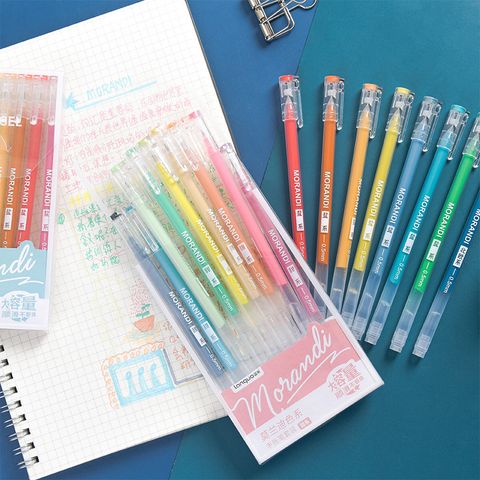 1 Set Solid Color Learning Plastic Cute Ballpoint Pen