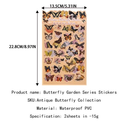 1 Piece Flower Butterfly Learning Pvc Cute Stickers