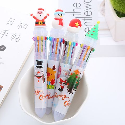 1 Pieza Gorro Navideño Árbol De Navidad Papá Noel Clase Aprendiendo Navidad Recarga De Bolígrafo El Plastico Lindo Bolígrafo
