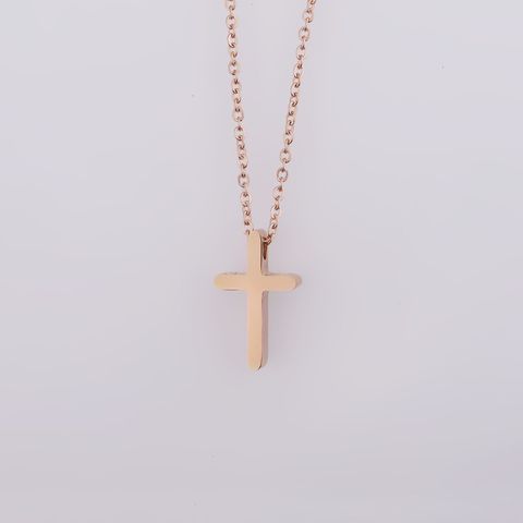 Lady Cross Titanium Steel Pendant Necklace
