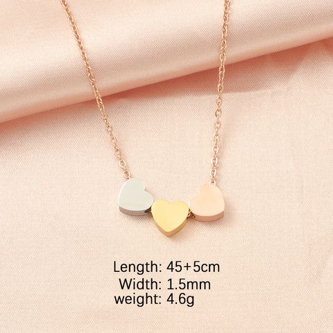 Stainless Steel 18K Gold Plated Original Design Heart Shape None Pendant Necklace