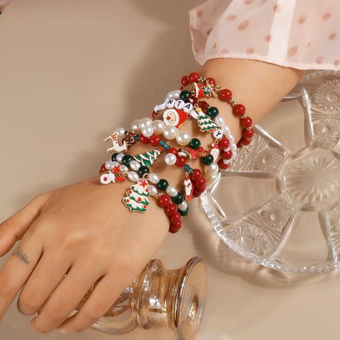 Mignon Style Simple Père Noël Perle Artificielle De Gros Bracelets